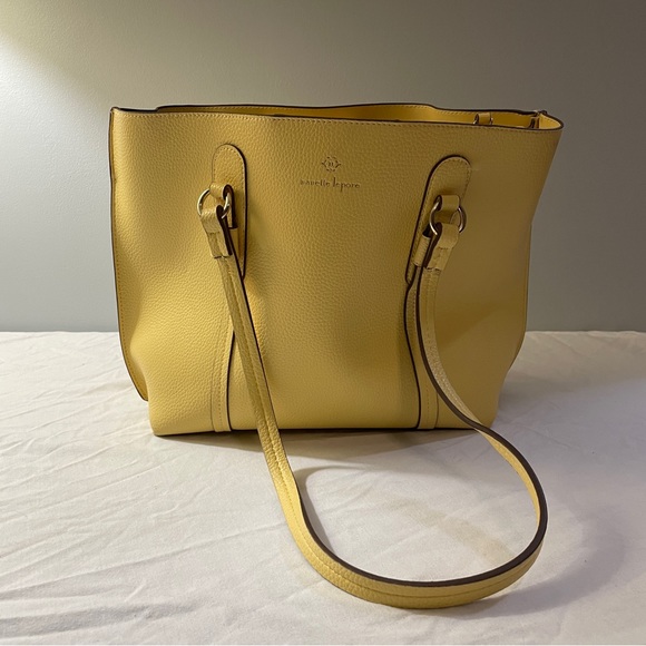 Nanette Lepore Large Yellow Faux Leather Purse - Picture 1 of 9